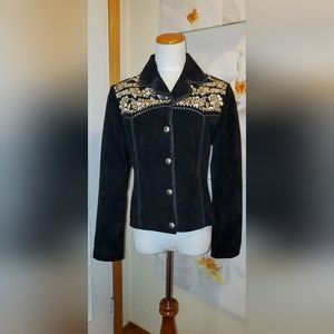 Scully Suede/ Leather Fringe Jacket Embroider